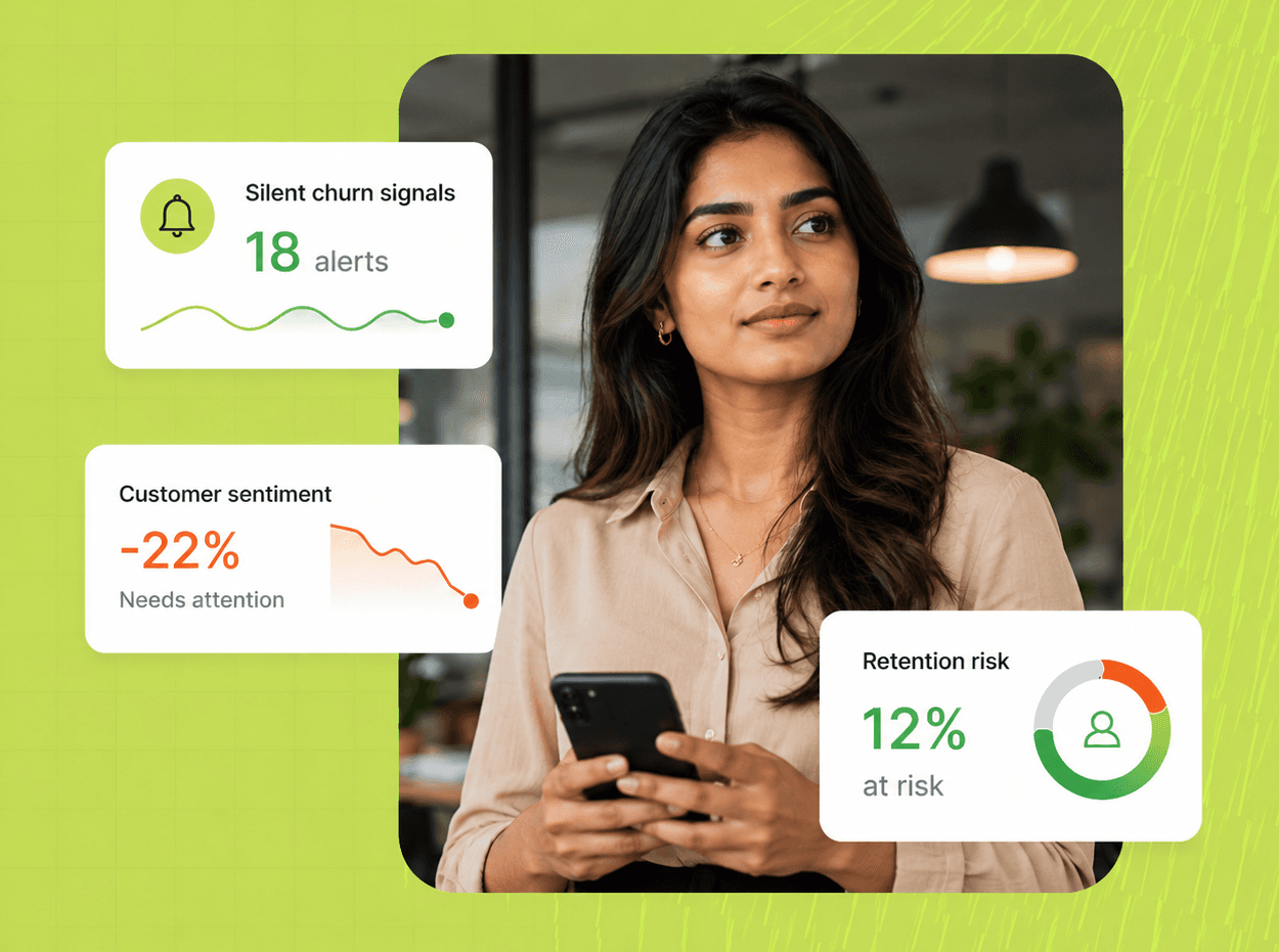 Customer retention signal dashboard illustration