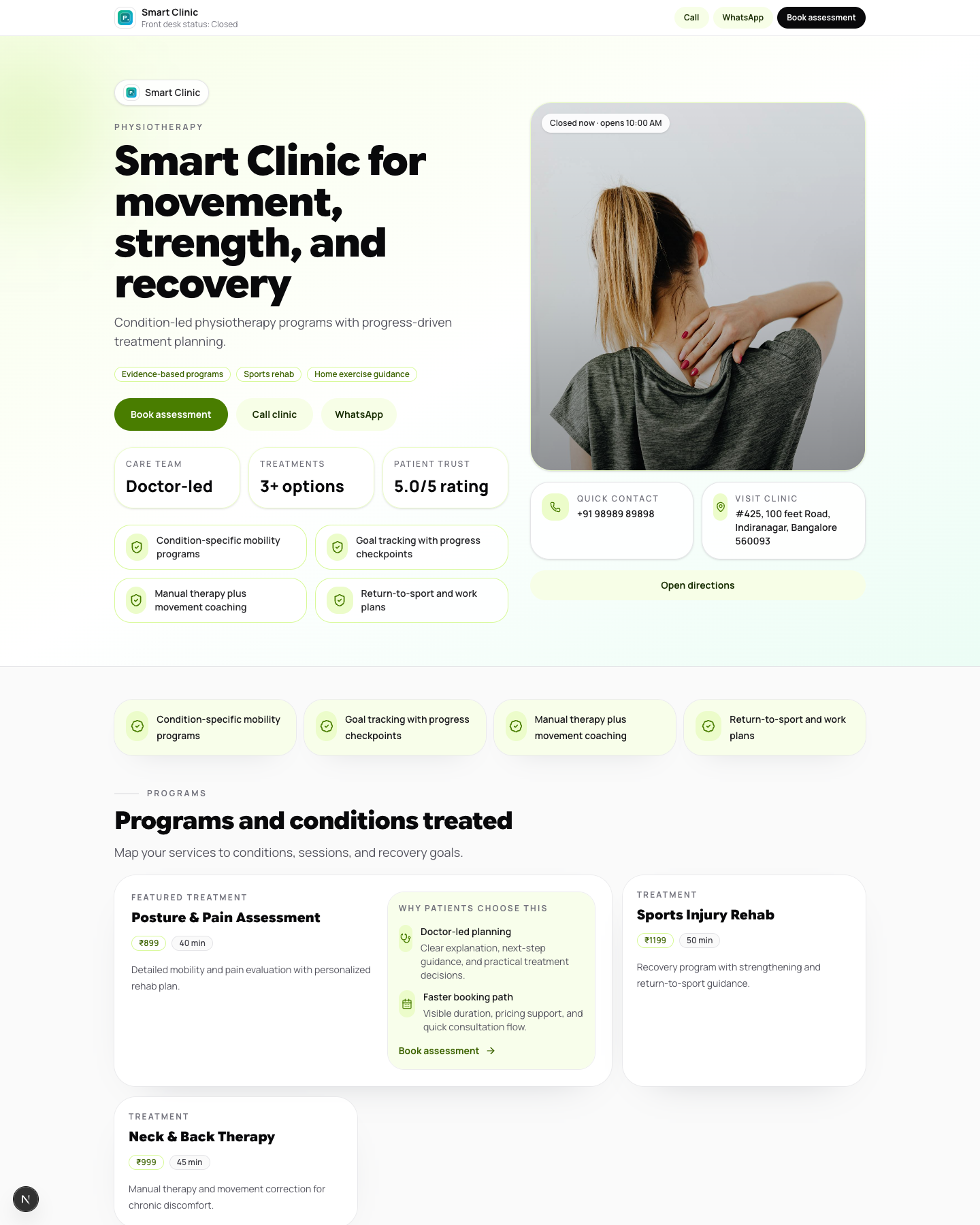 Physio Motion website preview screenshot