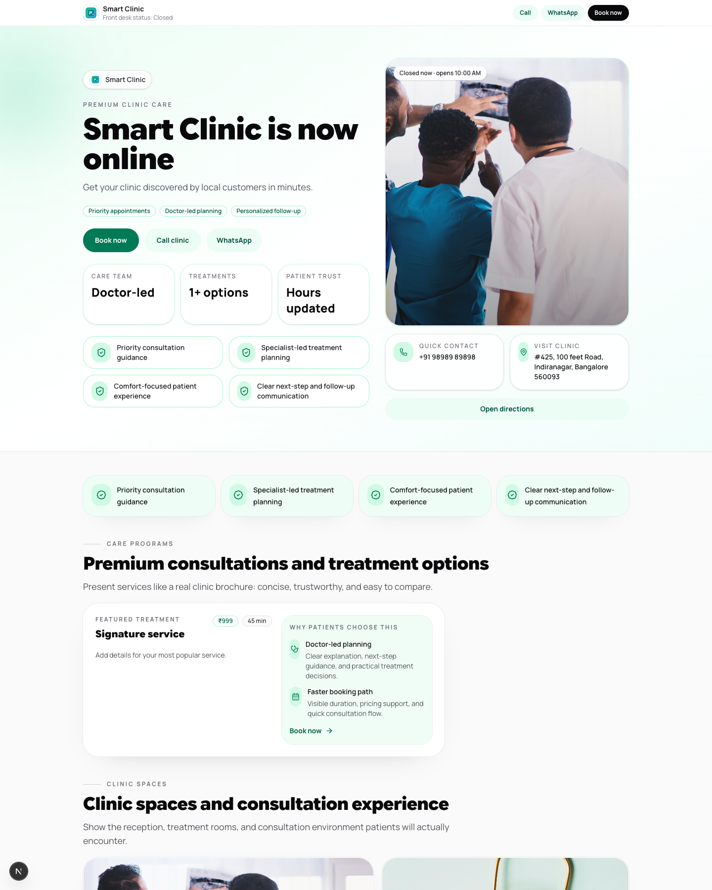 Clinic Premium website preview screenshot