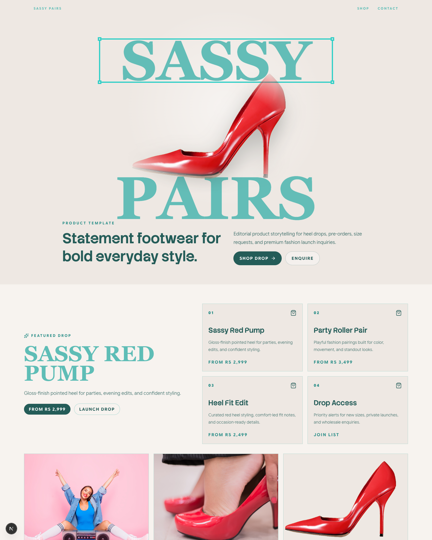 Footwear Fashion website preview screenshot